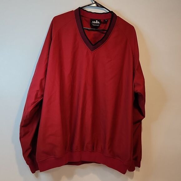 Ashworth Golf Weather Systems V-Neck Pullover Size XL Lined Wind Resistant Red - Picture 2 of 12